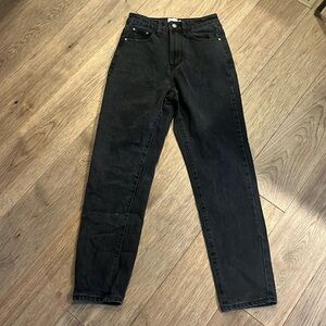 PRINCESS POLLY Black High rise straight leg jeans, size 2